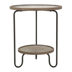 Table Arex 2 étagères – Inspiration industrielle Ø48x54,5 cm