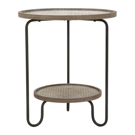 Table Arex 2 étagères – Inspiration industrielle Ø48x54,5 cm