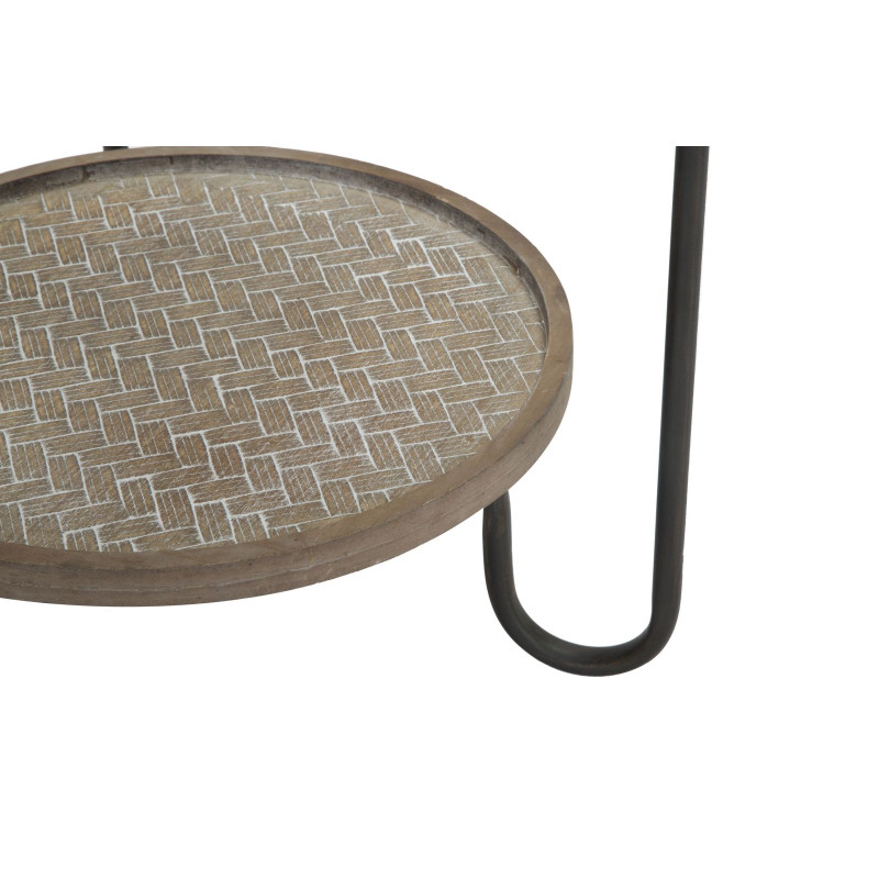 Table Arex 2 étagères – Inspiration industrielle Ø48x54,5 cm