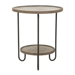 Table Arex 2 étagères – Inspiration industrielle Ø48x54,5 cm