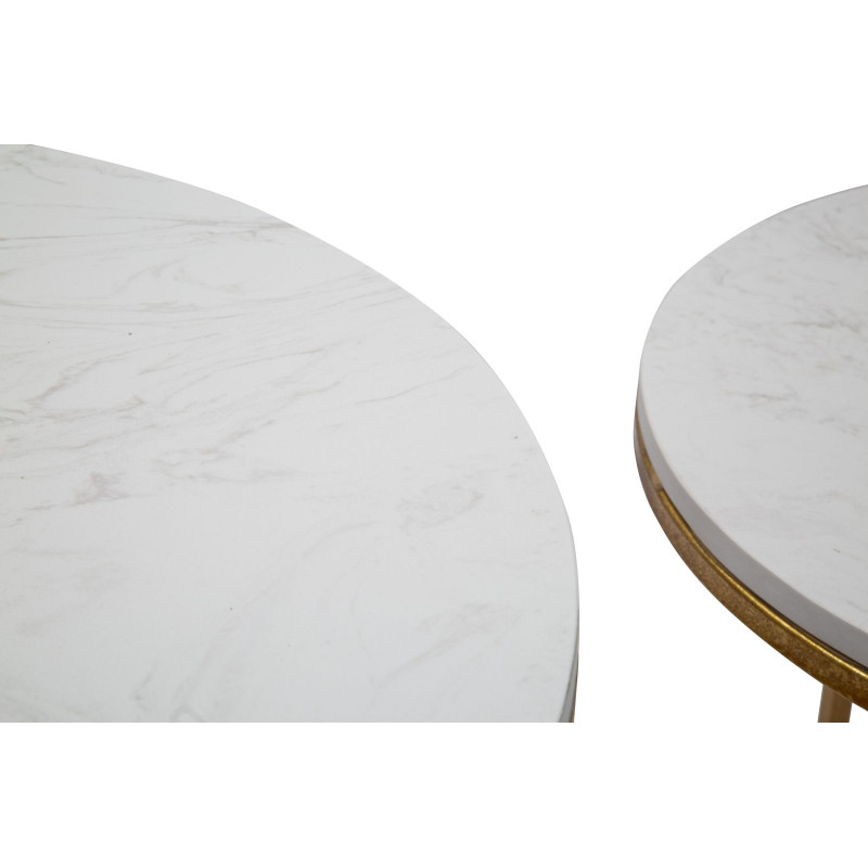 Table Simply Marble – Duo de marbre intemporel Ø52x63-42x53 cm