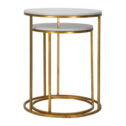 Table Simply Marble – Duo de marbre intemporel Ø52x63-42x53 cm