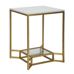 Table double en marbre – Structure précieuse 47x47x60 cm