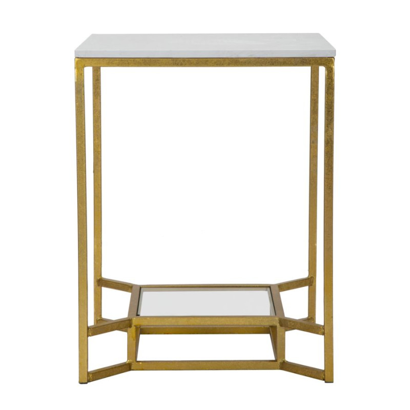 Table double en marbre – Structure précieuse 47x47x60 cm