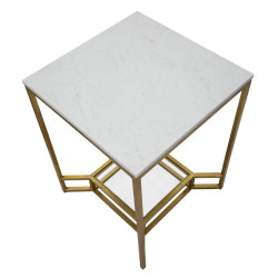 Table double en marbre – Structure précieuse 47x47x60 cm