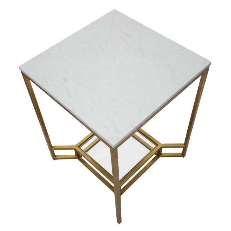 Table double en marbre – Structure précieuse 47x47x60 cm
