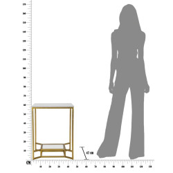 Table double en marbre – Structure précieuse 47x47x60 cm