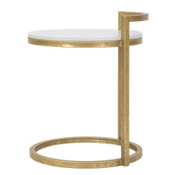 Table d’appoint ronde en marbre – Finesse naturelle 40x43x50 cm