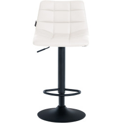 Tabouret de bar Jerry simili cuir noir blanc