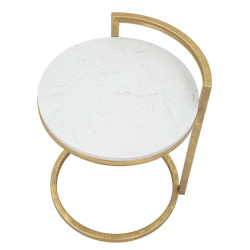 Table d’appoint ronde en marbre – Finesse naturelle 40x43x50 cm