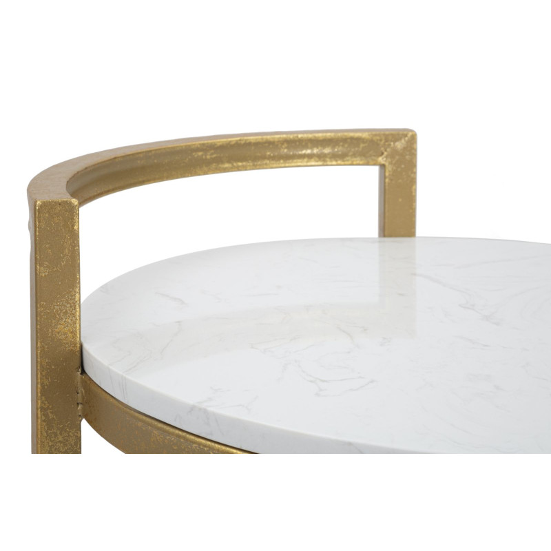 Table d’appoint ronde en marbre – Finesse naturelle 40x43x50 cm