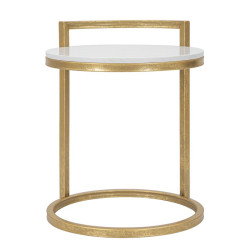 Table d’appoint ronde en marbre – Finesse naturelle 40x43x50 cm