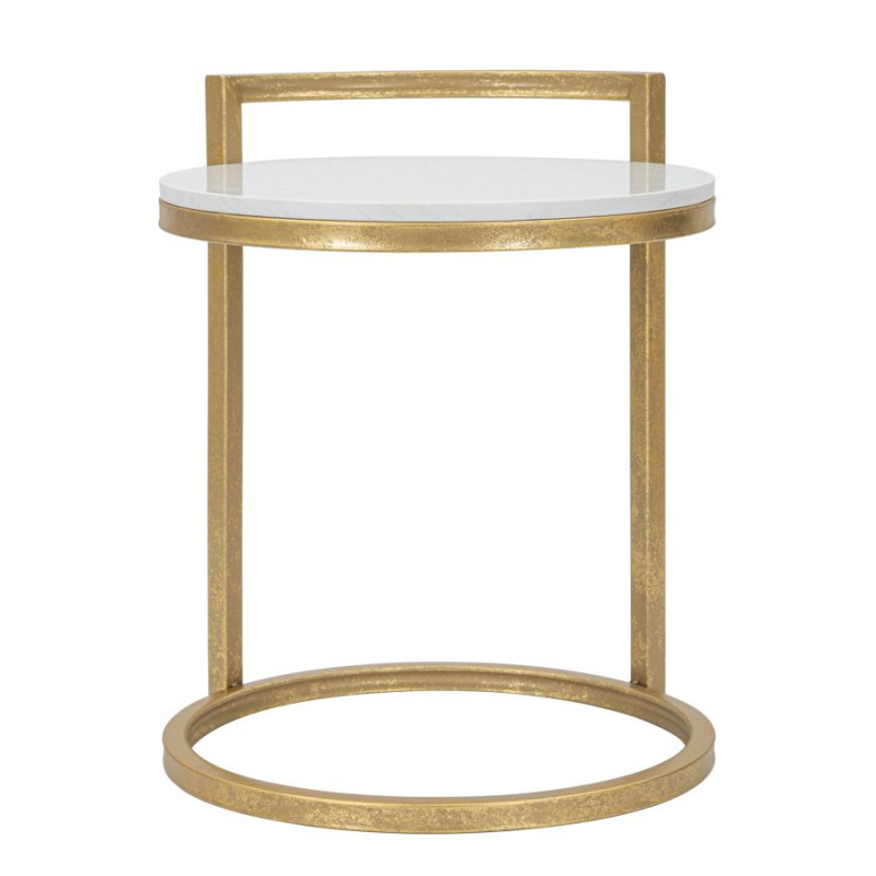 Table d’appoint ronde en marbre – Finesse naturelle 40x43x50 cm