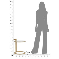 Table d’appoint ronde en marbre – Finesse naturelle 40x43x50 cm