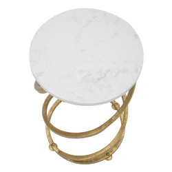 Table d’appoint en marbre à spirale – Courbes luxueuses Ø27,5x47,5 cm