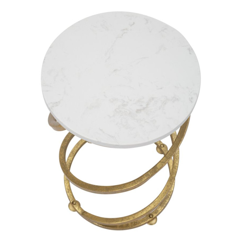 Table d’appoint en marbre à spirale – Courbes luxueuses Ø27,5x47,5 cm