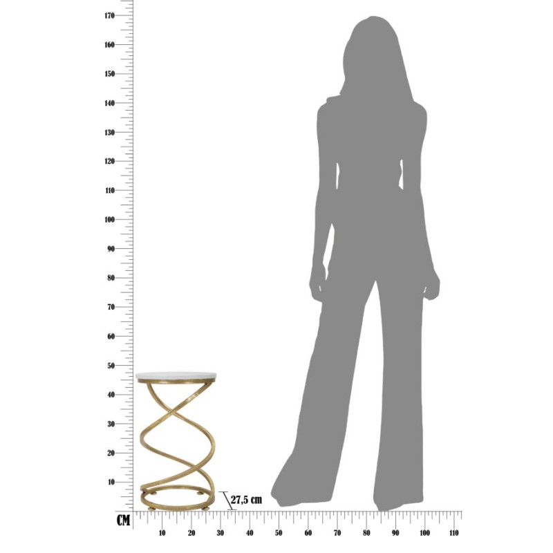 Table d’appoint en marbre à spirale – Courbes luxueuses Ø27,5x47,5 cm