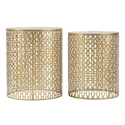 Ensemble de tables Oblin – Duo harmonieux Ø41x50-37,5x47 cm