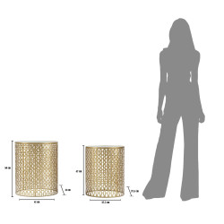 Ensemble de tables Oblin – Duo harmonieux Ø41x50-37,5x47 cm