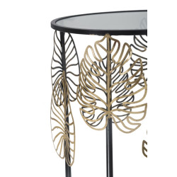 Table Foglie Glam – Éclat doré Ø38x55-33x50 cm
