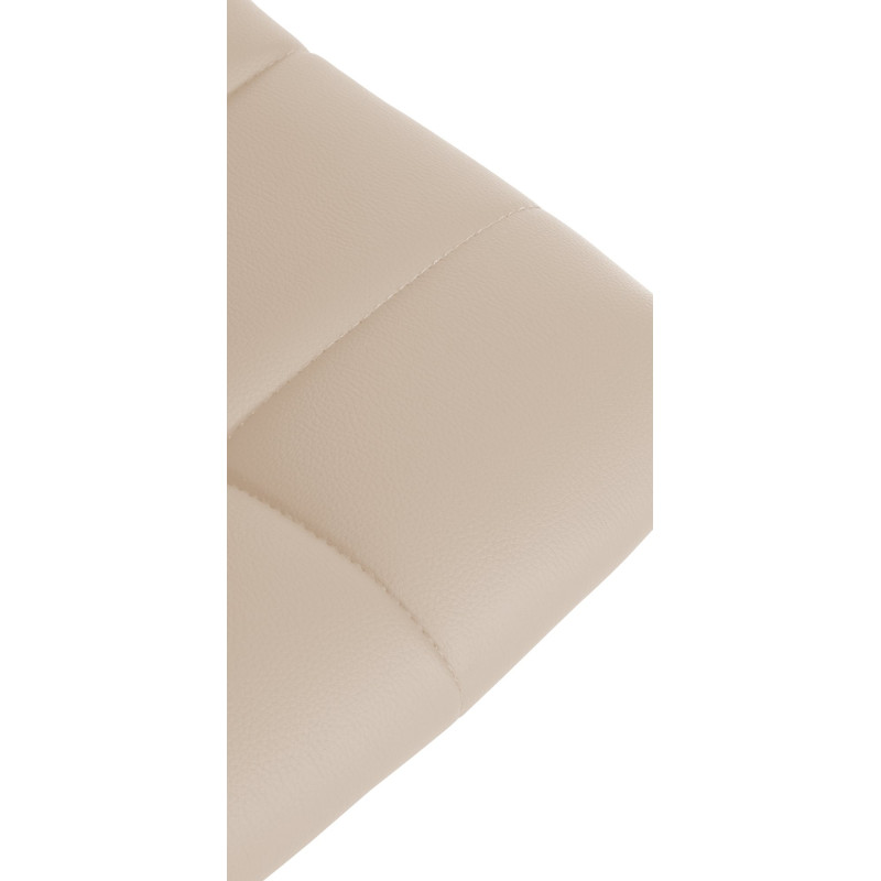 Tabouret de bar Jerry simili cuir noir crème