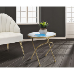 Table Glam Mat – Pureté satinée Ø50,5x50 cm