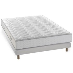 DEKO DREAM MAINE Ensemble matelas + sommier 140 x 190 - Mousse - 5 zones - 19 cm - Ferme