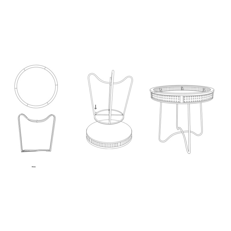 Table Fuji – Sérénité japonaise Ø60x60,5 cm