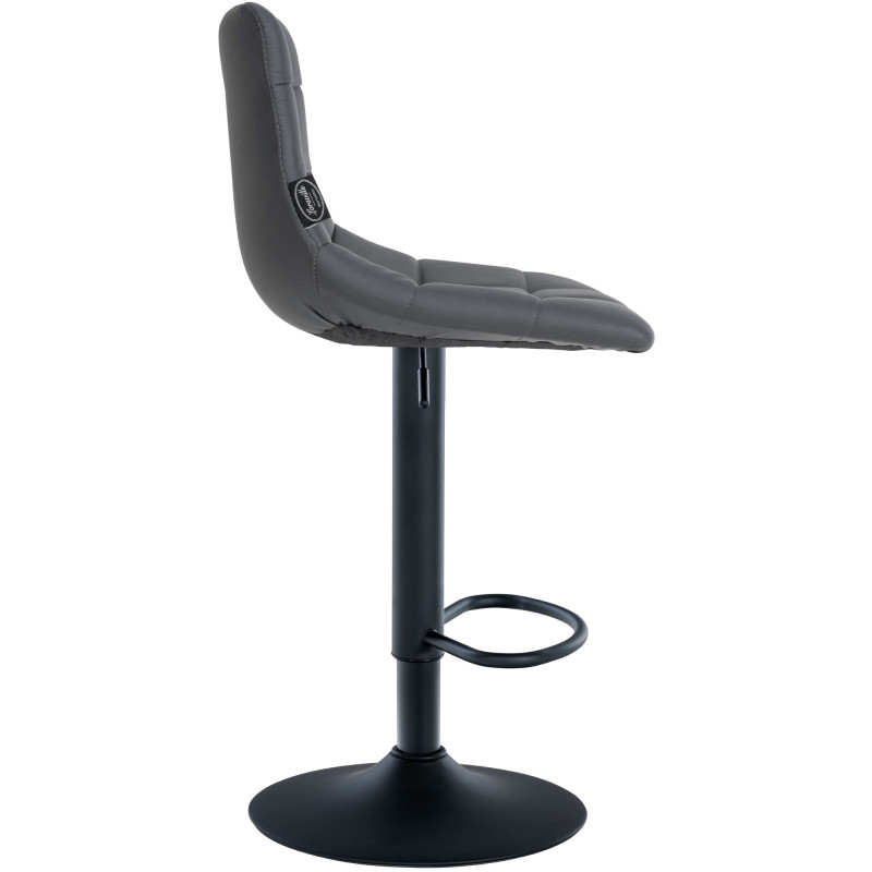 Tabouret de bar Jerry simili cuir noir gris
