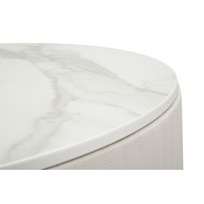 Table basse Montpellier Crème – Élégance française Ø75x36 cm