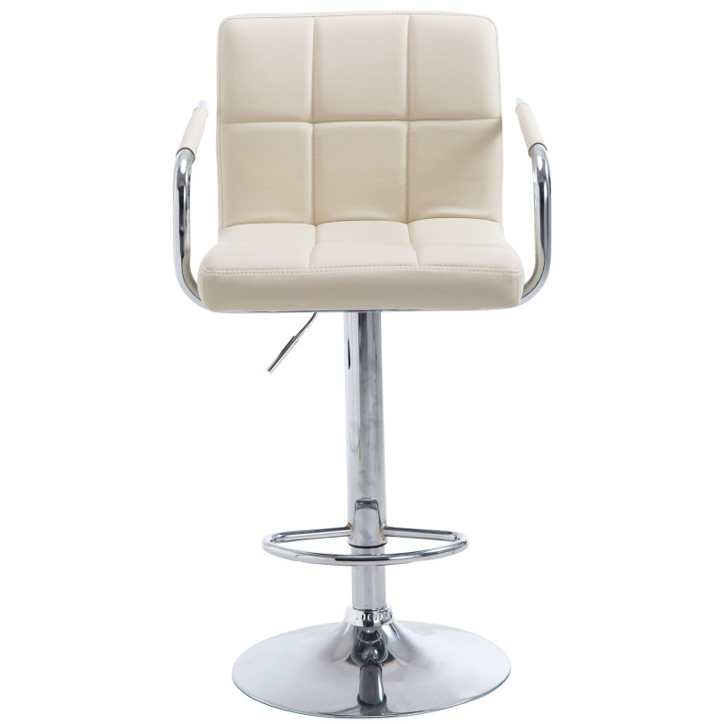 Lot de 2 tabourets de bar Lucy V2 chromés crème