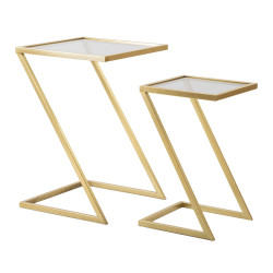 Table d’appoint Z – Duo géométrique 40x40x60 - 30x30x50 cm