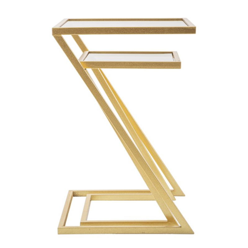 Table d’appoint Z – Duo géométrique 40x40x60 - 30x30x50 cm