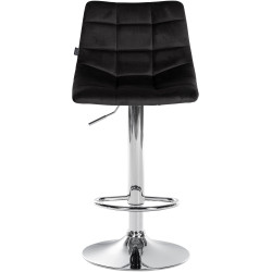Tabouret de bar Jerry velours chrome noir