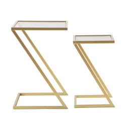 Table d’appoint Z – Duo géométrique 40x40x60 - 30x30x50 cm