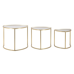 Ensemble triangulaire de tables basses – Jeu de volumes Ø60x50 - 50x45 - 40x40 cm