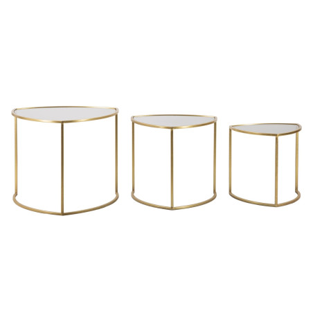 Ensemble triangulaire de tables basses – Jeu de volumes Ø60x50 - 50x45 - 40x40 cm