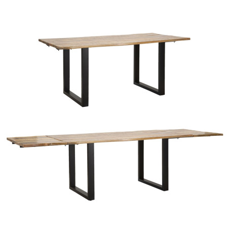 Table à manger extensible – Bois de manguier noble 180x90x77 cm (280 cm ouverte)