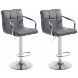 Lot de 2 tabourets de bar Lucy V2 chromés gris