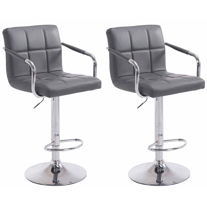 Lot de 2 tabourets de bar Lucy V2 chromés gris