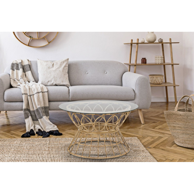 Table basse Panama Circle – Courbes naturelles Ø75x44,5 cm