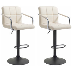 Lot de 2 tabourets de bar Lucy V2 crème