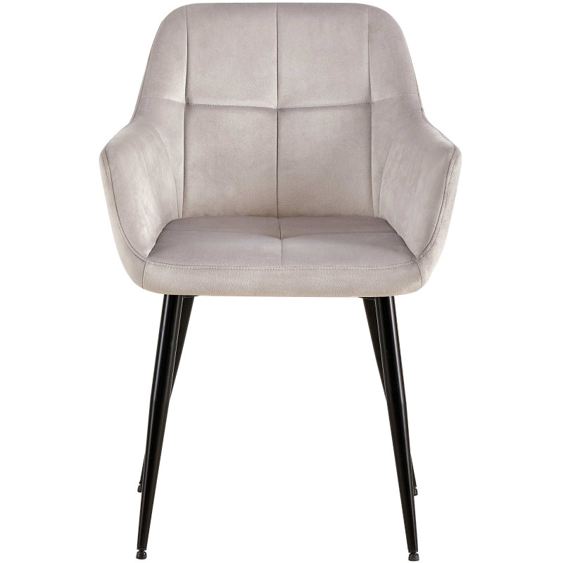 Chaise visiteur en velours Emia | gris clair
