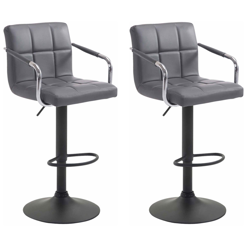 Lot de 2 tabourets de bar Lucy V2 gris