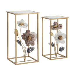 Ensemble Fleurs de Table – Délicatesse florale 36x36x70 - 30x30x60 cm
