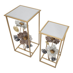 Ensemble Fleurs de Table – Délicatesse florale 36x36x70 - 30x30x60 cm