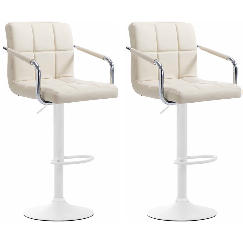 Lot de 2 tabourets de bar Lucy V2 crème