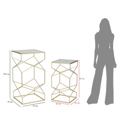 Support Téléphone Verre Duo – Harmonie claire 50x50x100 - 40x40x80 cm