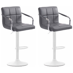 Lot de 2 tabourets de bar Lucy V2 gris