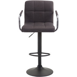 Lot de 2 tabourets de bar Lucy V2 en tissu gris foncé